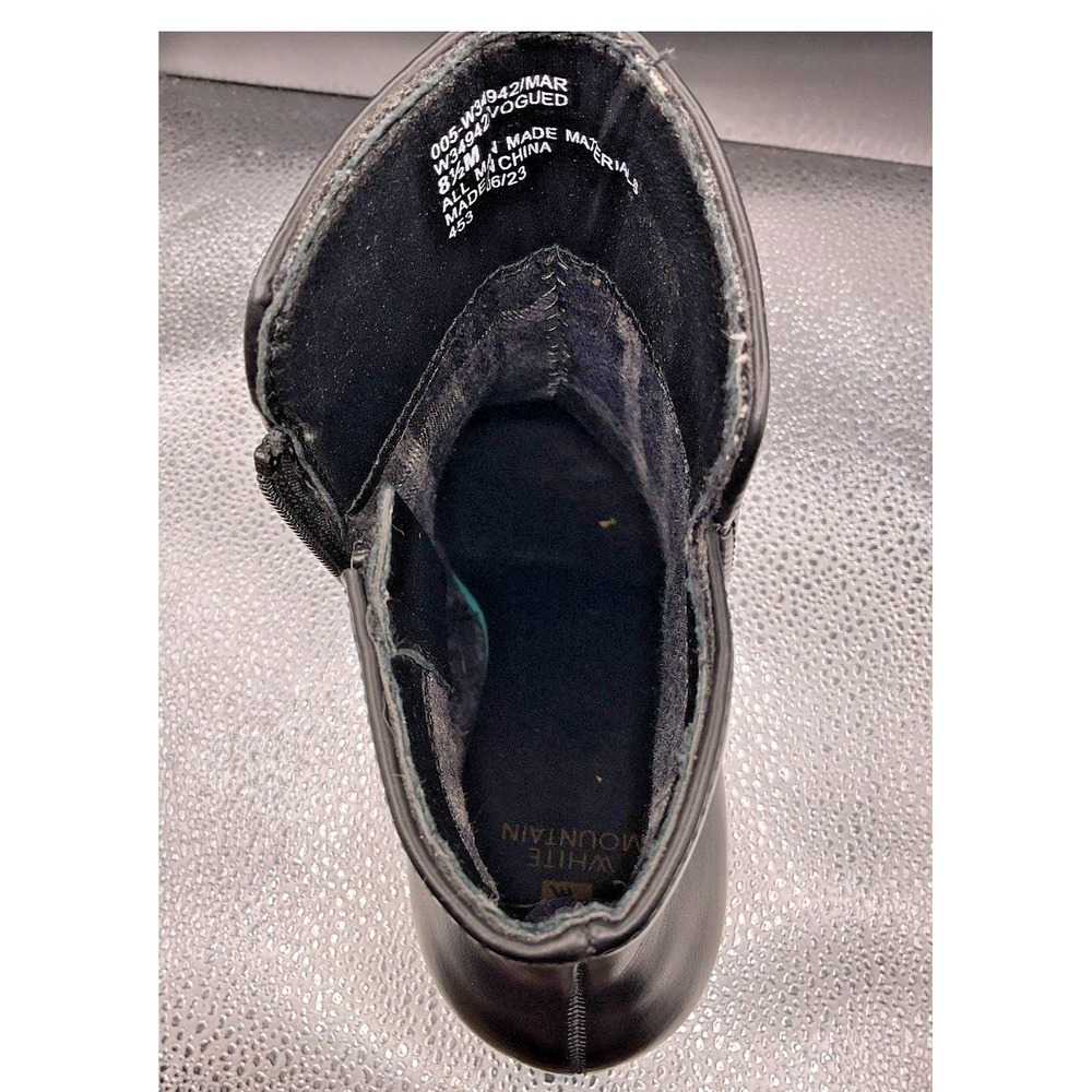 White Mountain Women's Black Chunky Heeled Boots Size 8.5 - Picture 4 of 4
